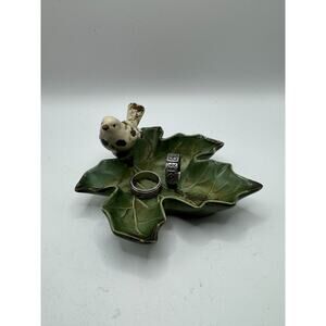 Vintage Bird Leaf Trinket Dish